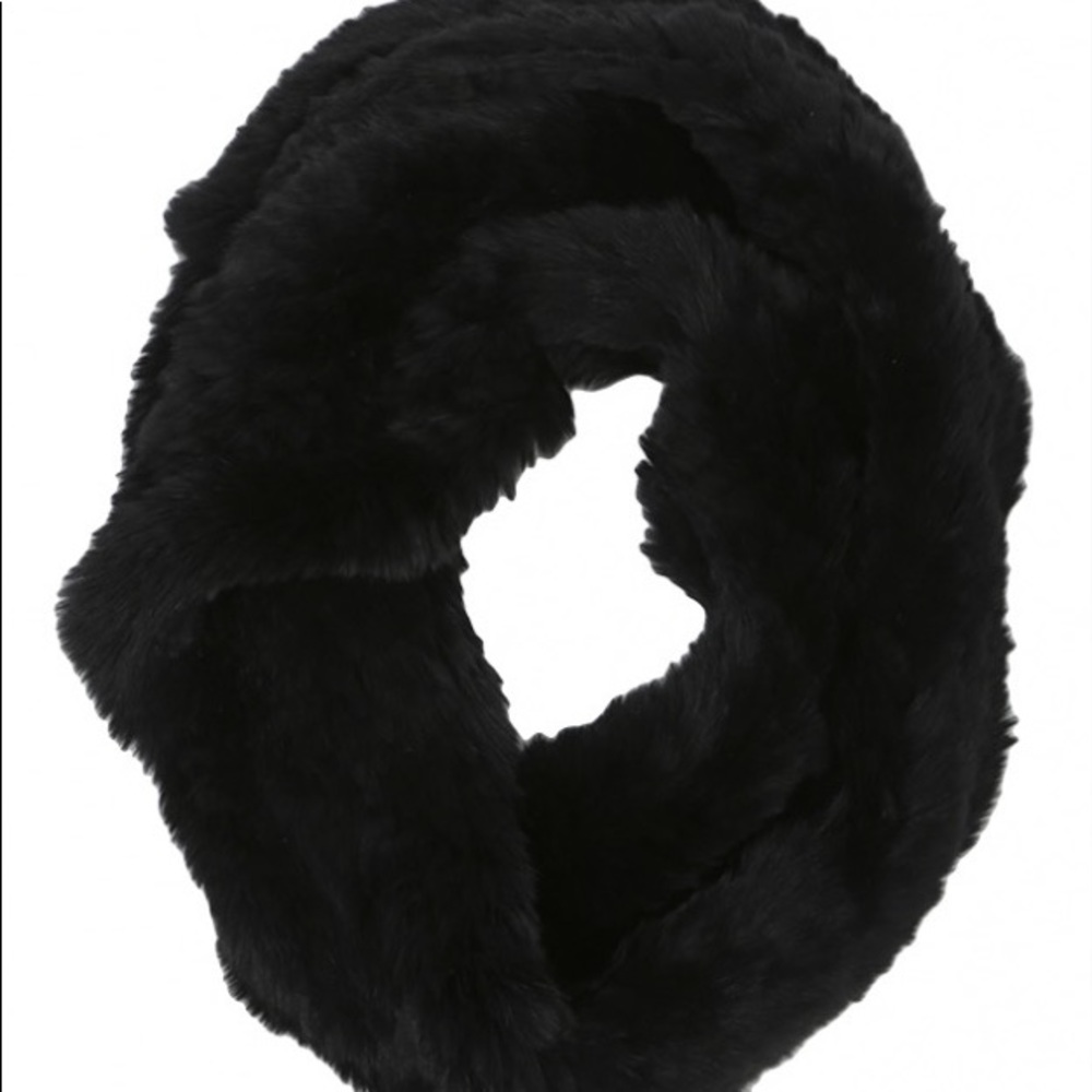 COPY - H Brand Kate Scarf - Black - Rabbit Fur